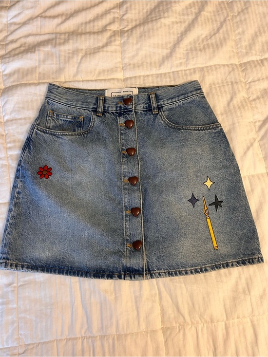 Coach Dresses & Skirts - Coach Observed by Us Denim Embroidered skirt
